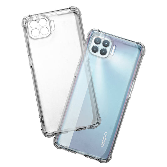 Funda para Oppo Reno4 Lite, Techsuit, Antigolpes Transparente, Transparente