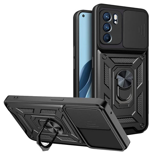 Funda para Oppo Reno6 5G, Techsuit, CamShield, Negra