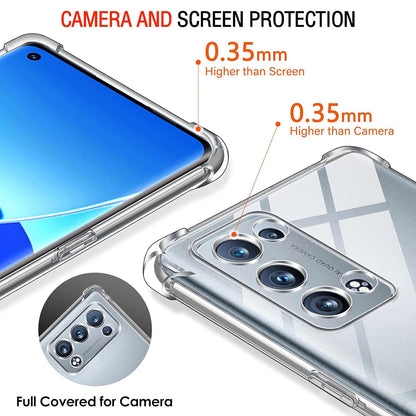 Case for Oppo Reno6 Pro 5G (Snapdragon), Techsuit, Shockproof Clear, Transparent