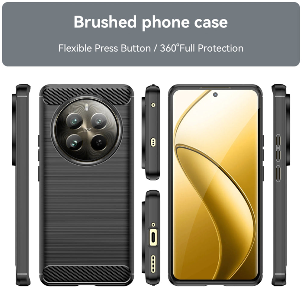 Case for Realme 12 Pro / 12 Pro+, Techsuit, Carbon, Black