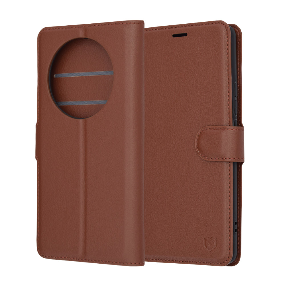 Case for Realme 12 Pro / 12 Pro+, Techsuit, Leather Folio, Brown