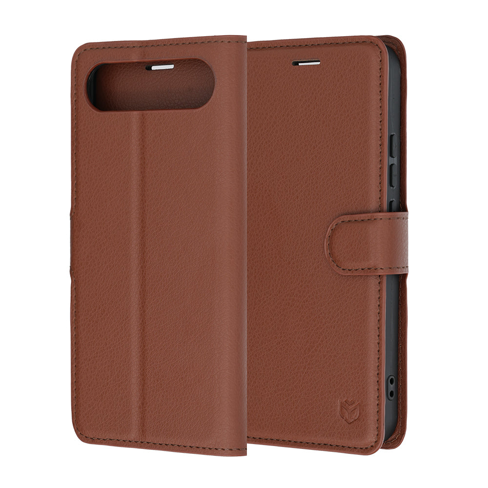 Funda para Realme 16, Techsuit, Leather Folio, Marrón