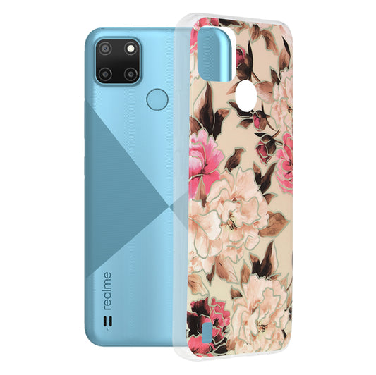 Funda para Realme C21Y / C25Y, Techsuit, Marble, Beige