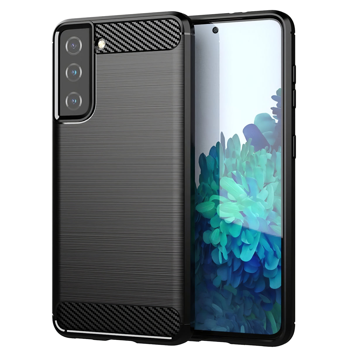 Funda para Samsung Galaxy S21 5G G991, OEM, Carbono, Negra