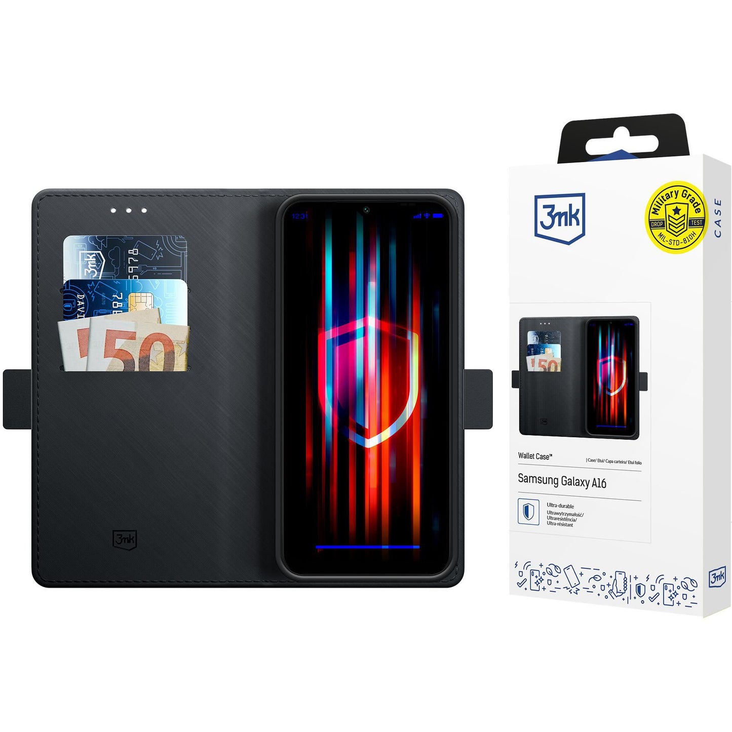Funda para Samsung Galaxy A16 5G A166 / A16 4G A165, 3MK, Cartera, Negra