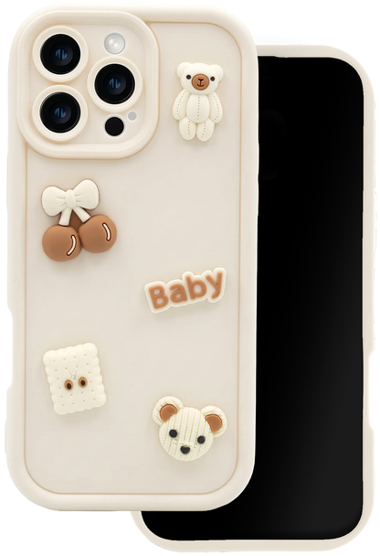 Funda para Samsung Galaxy A37 5G, OEM, Ultra Trendy 3D Bear, Beige