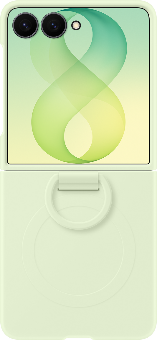 Funda para Samsung Galaxy Z Flip8 F776, Anillo de Silicona con Imán, Verde EF-EF776CGEGWW