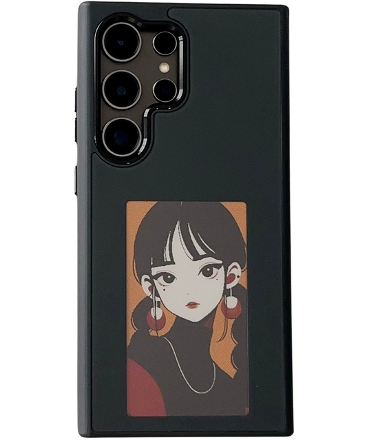 Funda para Samsung Galaxy S24 Ultra S928, OEM, Pantalla Personalizada E-Ink, Negra