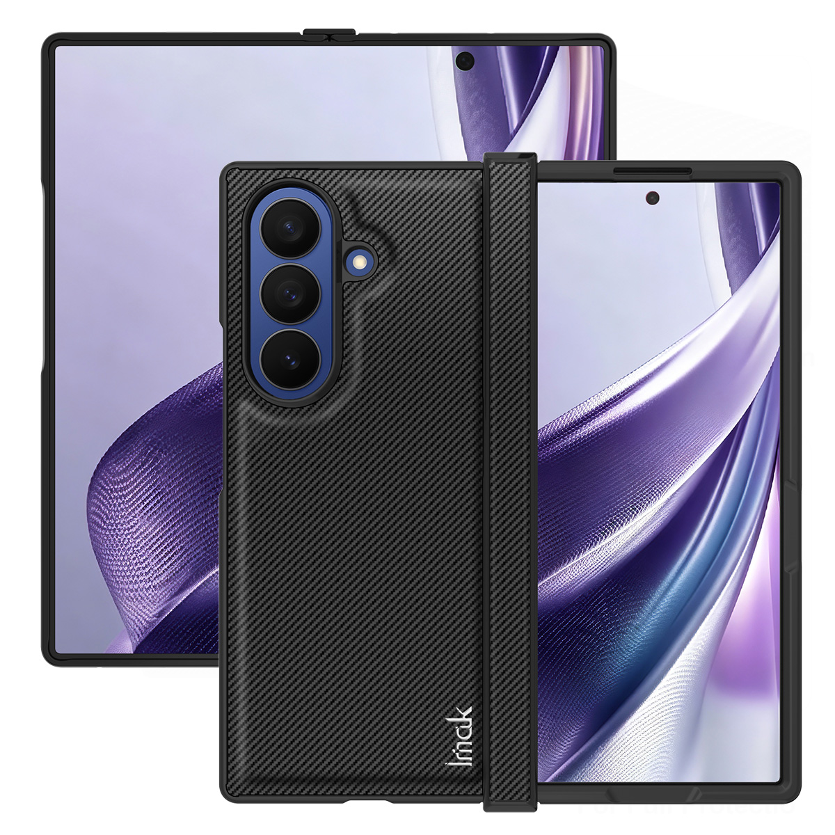 Funda para Samsung Galaxy Z Fold8 Ultra F976, Imak, Carbono, Negra
