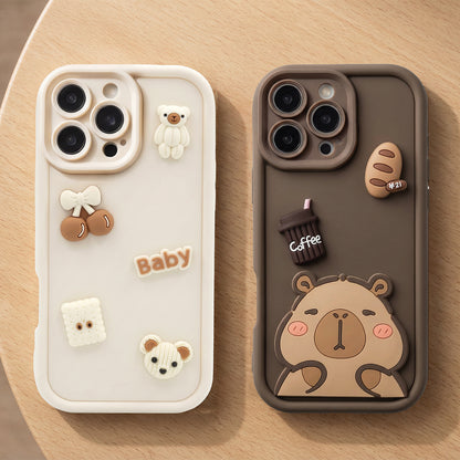 Funda para Samsung Galaxy S25 Ultra S938, OEM, Ultra Trendy 3D Capybara, Marrón