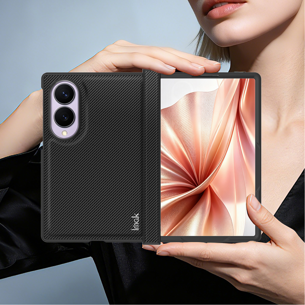 Funda para Samsung Galaxy Z Fold8 F971, Imak, Carbono, Negra