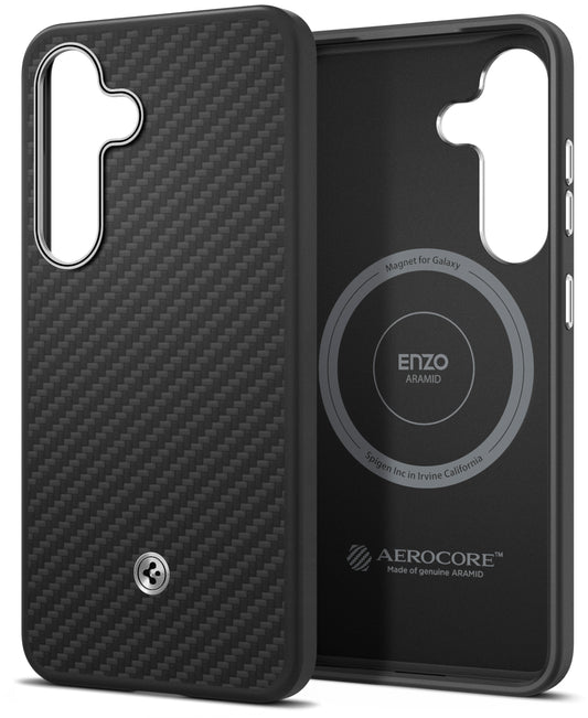 Funda para Samsung Galaxy S25+ S936, Spigen Enzo Aramid Magnet, Negra GP-FPS936PGABW