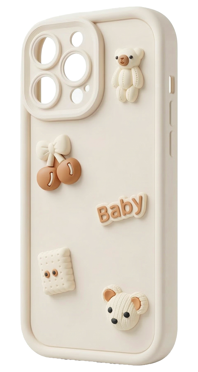 Funda para Samsung Galaxy A56 A566 / A36 A366, OEM, Ultra Trendy 3D Bear, Beige