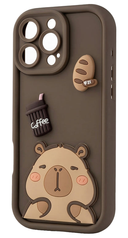 Funda para Samsung Galaxy S25 Ultra S938, OEM, Ultra Trendy 3D Capybara, Marrón