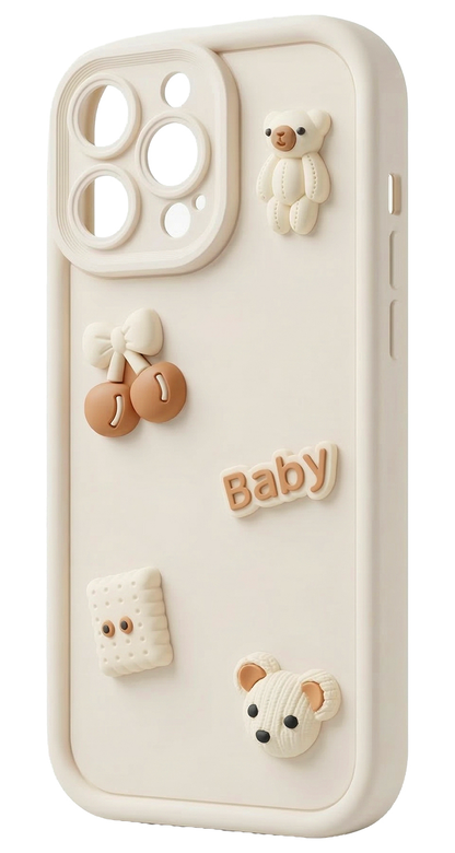 Funda para Samsung Galaxy S26 Ultra S948, OEM, Ultra Trendy 3D Bear, Beige
