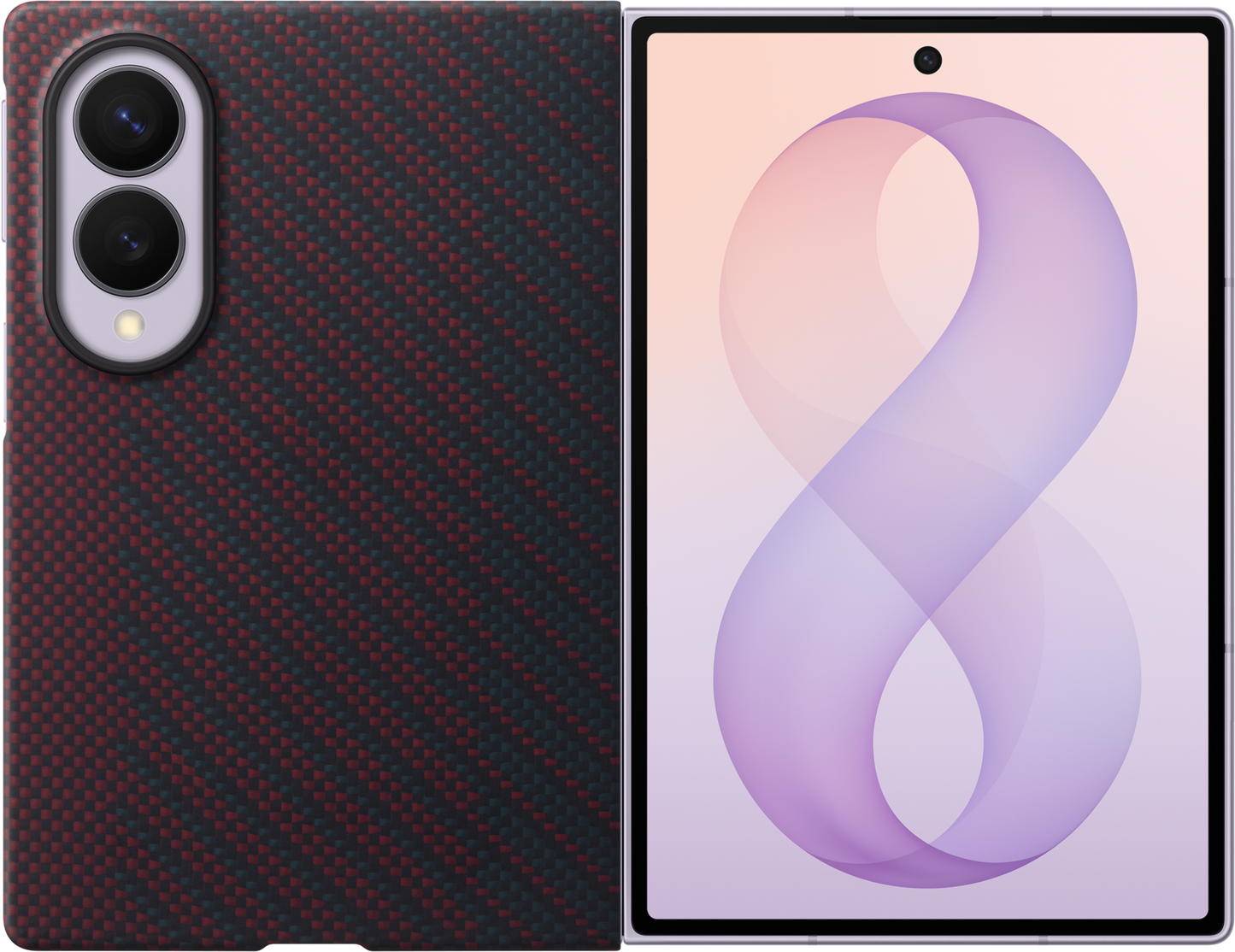 Funda para Samsung Galaxy Z Fold8 F971, Carbon Magnet Case, Roja EF-KF971SREGWW