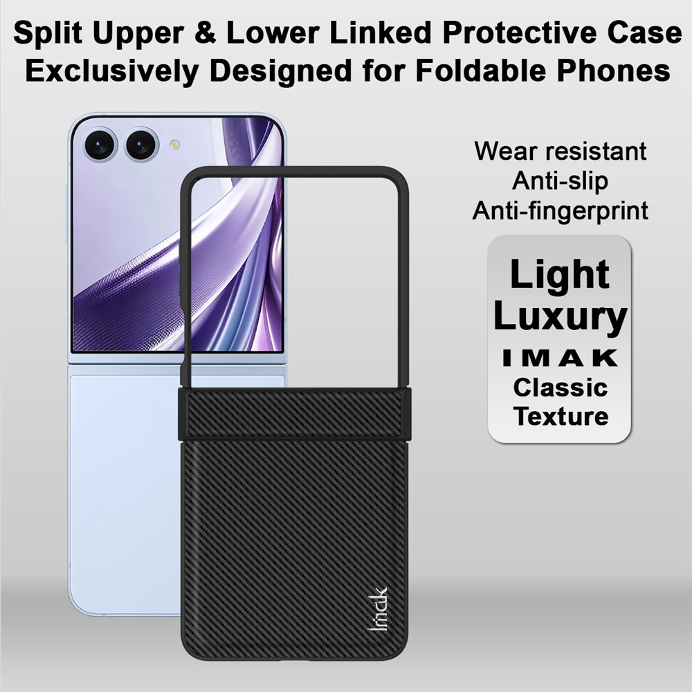 Funda para Samsung Galaxy Z Flip8 F776, Imak, Carbono, Negra
