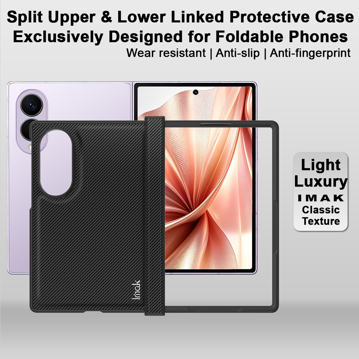 Funda para Samsung Galaxy Z Fold8 F971, Imak, Carbono, Negra