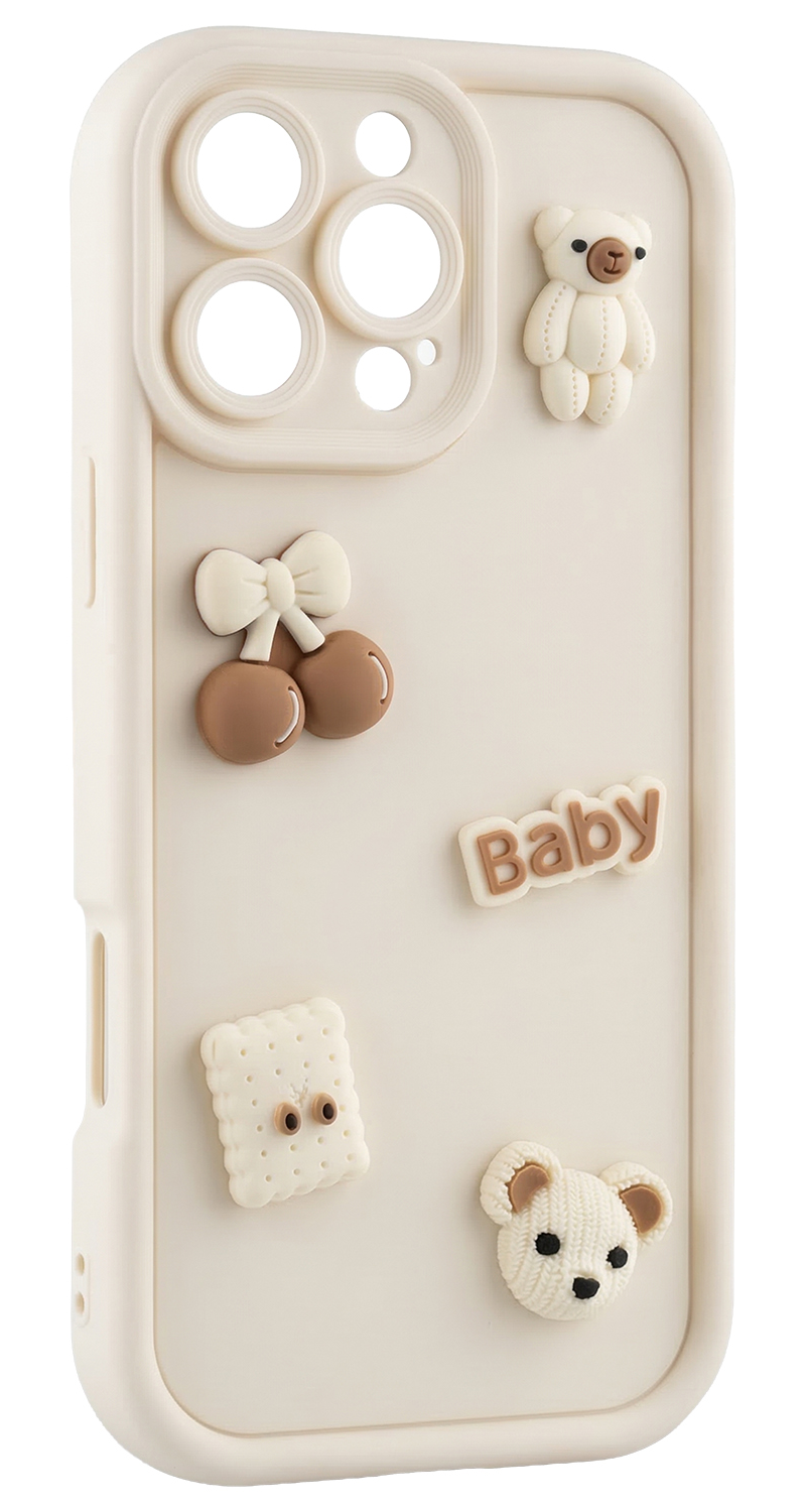 Funda para Samsung Galaxy A17 5G, OEM, Ultra Trendy 3D Bear, Beige