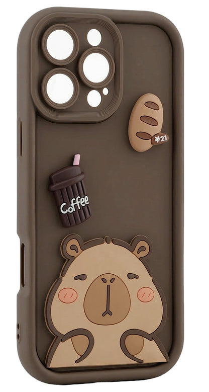 Funda para Samsung Galaxy S25 Ultra S938, OEM, Ultra Trendy 3D Capybara, Marrón
