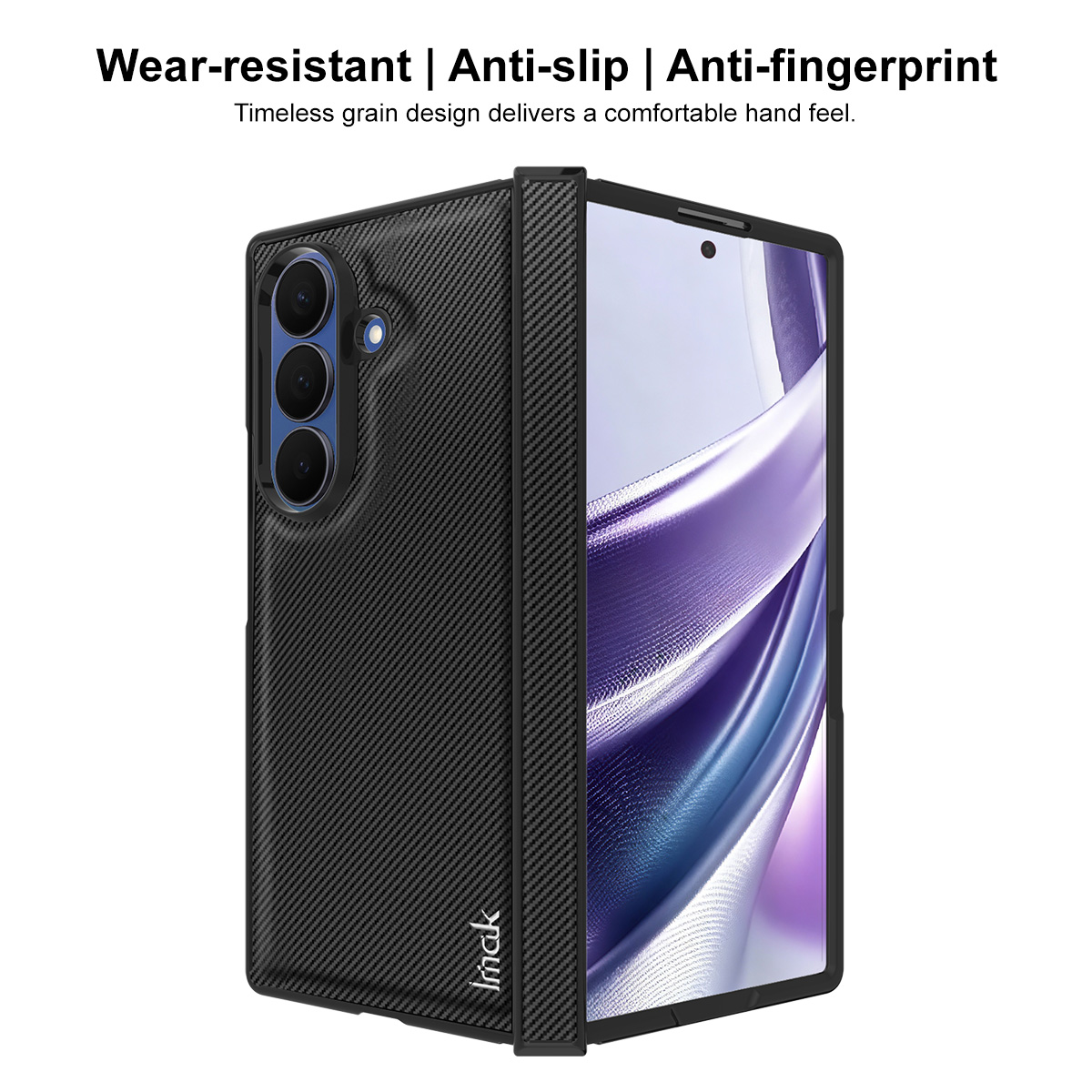 Funda para Samsung Galaxy Z Fold8 Ultra F976, Imak, Carbono, Negra