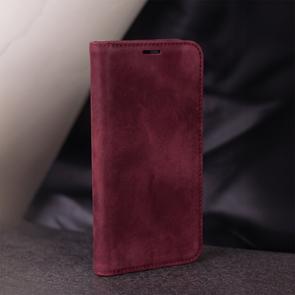 Funda para Samsung Galaxy A18 5G A186 / A17 4G A175 / A17 5G A176 / A26 A266, OEM, Smart Suede, burdeos