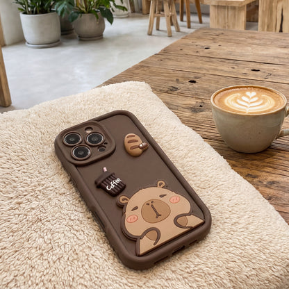 Funda para Samsung Galaxy S25 Ultra S938, OEM, Ultra Trendy 3D Capybara, Marrón