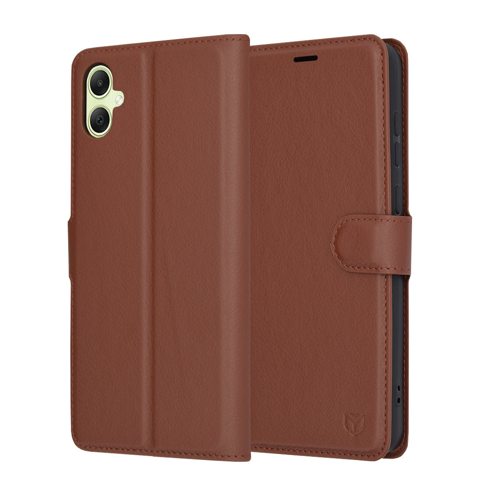 Funda para Samsung Galaxy A05 A055, Techsuit, Leather Folio, Marrón
