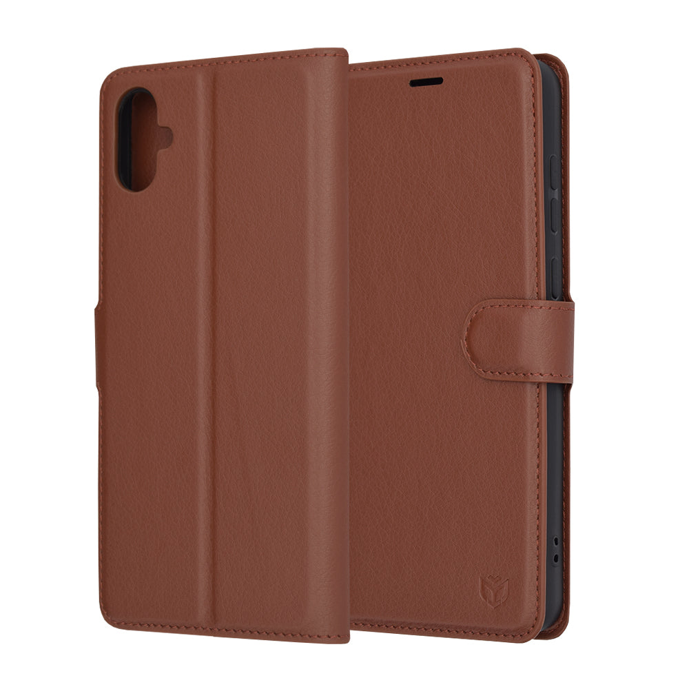 Funda para Samsung Galaxy A05 A055, Techsuit, Leather Folio, Marrón