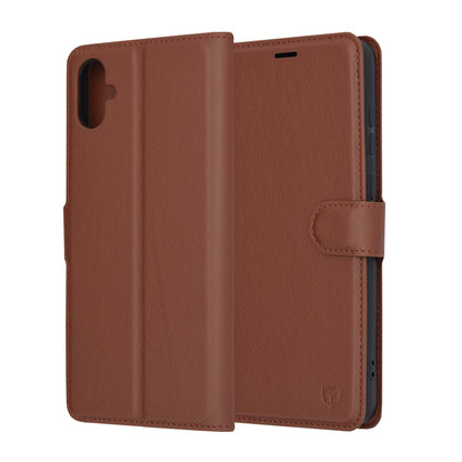 Funda para Samsung Galaxy A05 A055, Techsuit, Leather Folio, Marrón