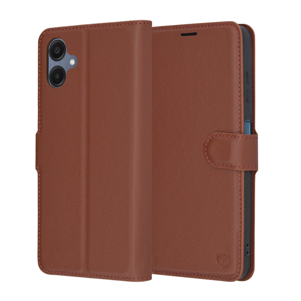 Funda para Samsung Galaxy A06 A065, Techsuit, Leather Folio, Marrón