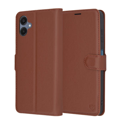 Funda para Samsung Galaxy A06 A065, Techsuit, Leather Folio, Marrón