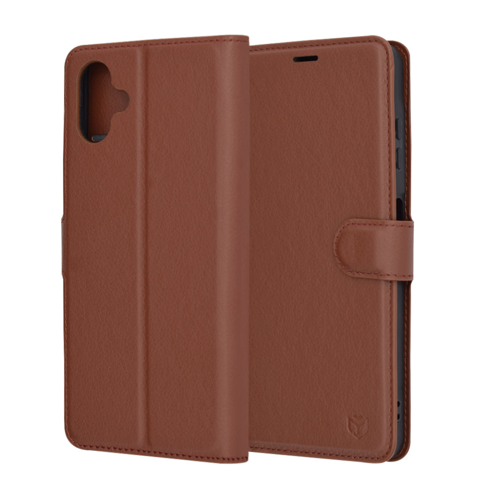 Funda para Samsung Galaxy A06 A065, Techsuit, Leather Folio, Marrón