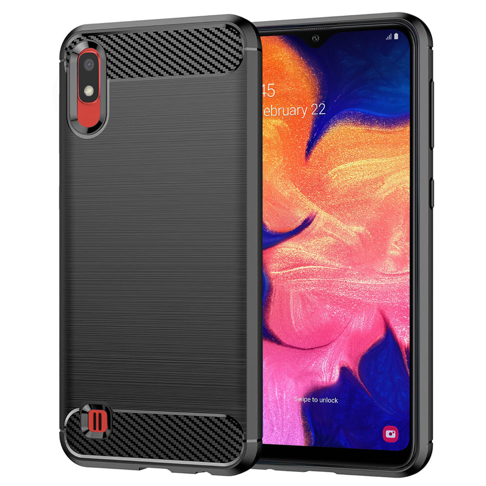 Funda para Samsung Galaxy A10 A105 / M10 M105, Techsuit, Carbono, Negra