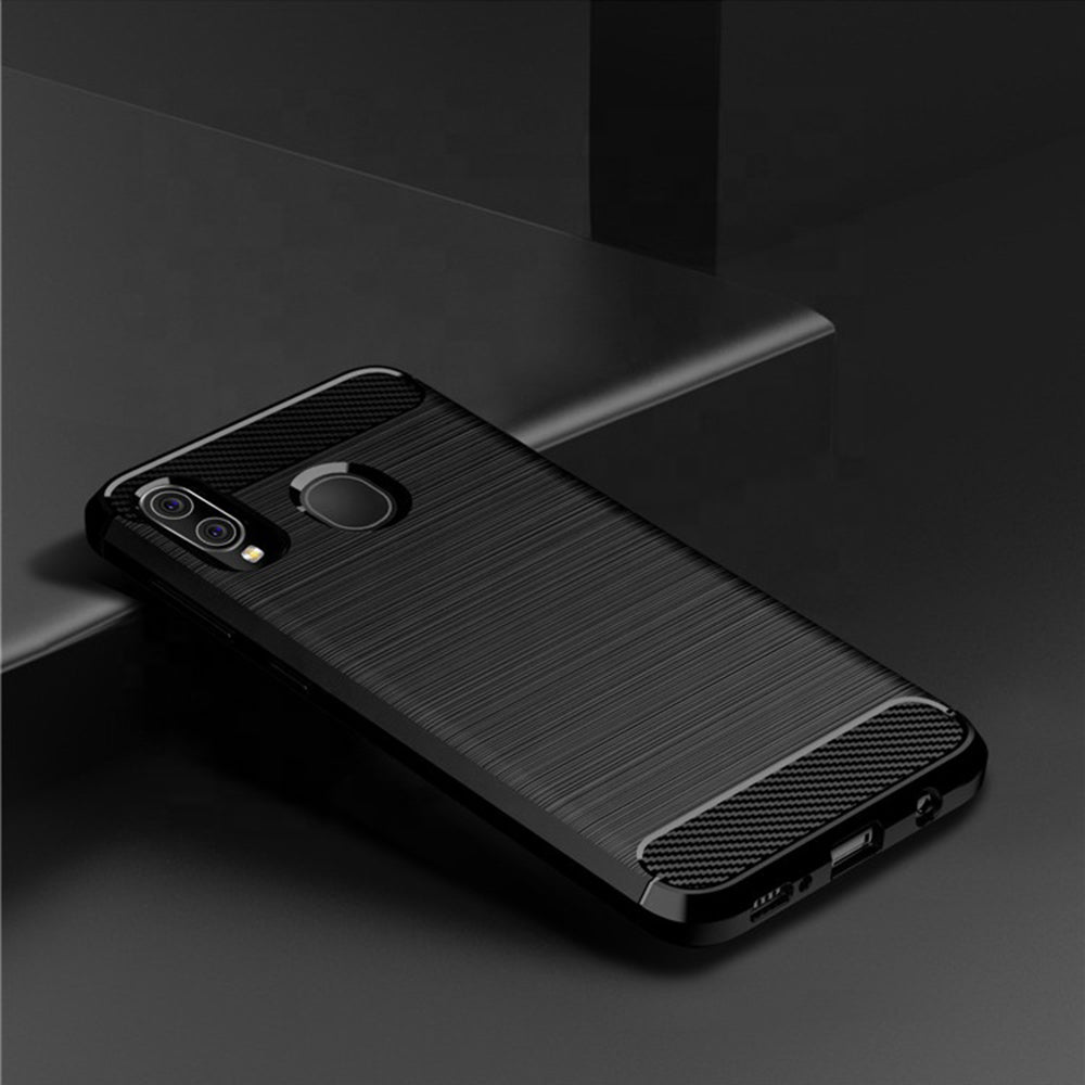 Funda para Samsung Galaxy A10 A105 / M10 M105, Techsuit, Carbono, Negra