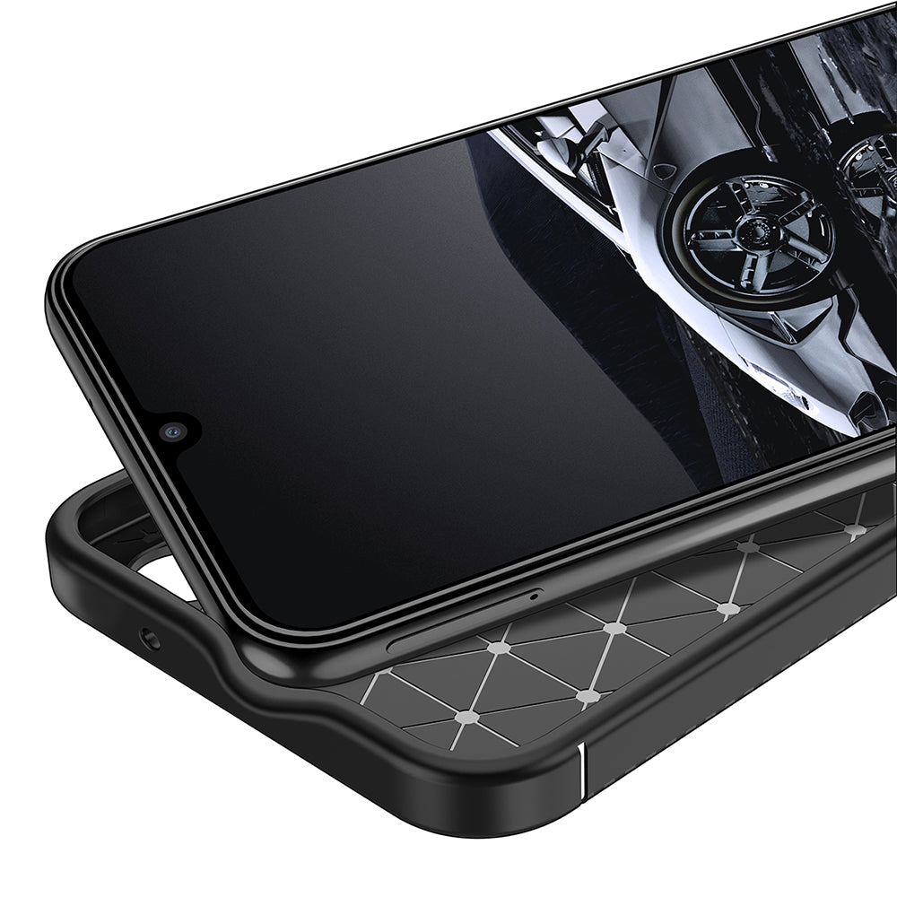 Funda para Samsung Galaxy A14 A145 / A14 5G A146, Techsuit, Fibra de Carbon, Negra
