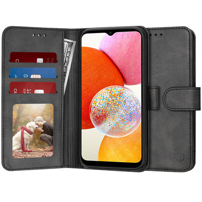 Funda para Samsung Galaxy A14 A145 / A14 5G A146, Techsuit, Diary Book, Negra