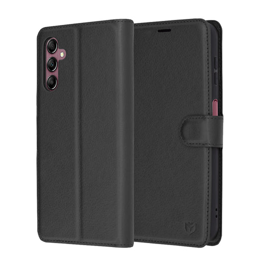 Funda para Samsung Galaxy A14 A145 / A14 5G A146, Techsuit, Leather Folio, Negra