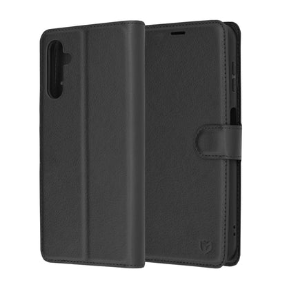 Funda para Samsung Galaxy A14 A145 / A14 5G A146, Techsuit, Leather Folio, Negra
