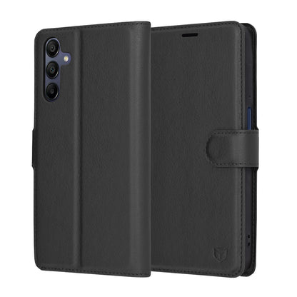 Case for Samsung Galaxy A15 5G A156 / A15 A155, Techsuit, Leather Folio, Black
