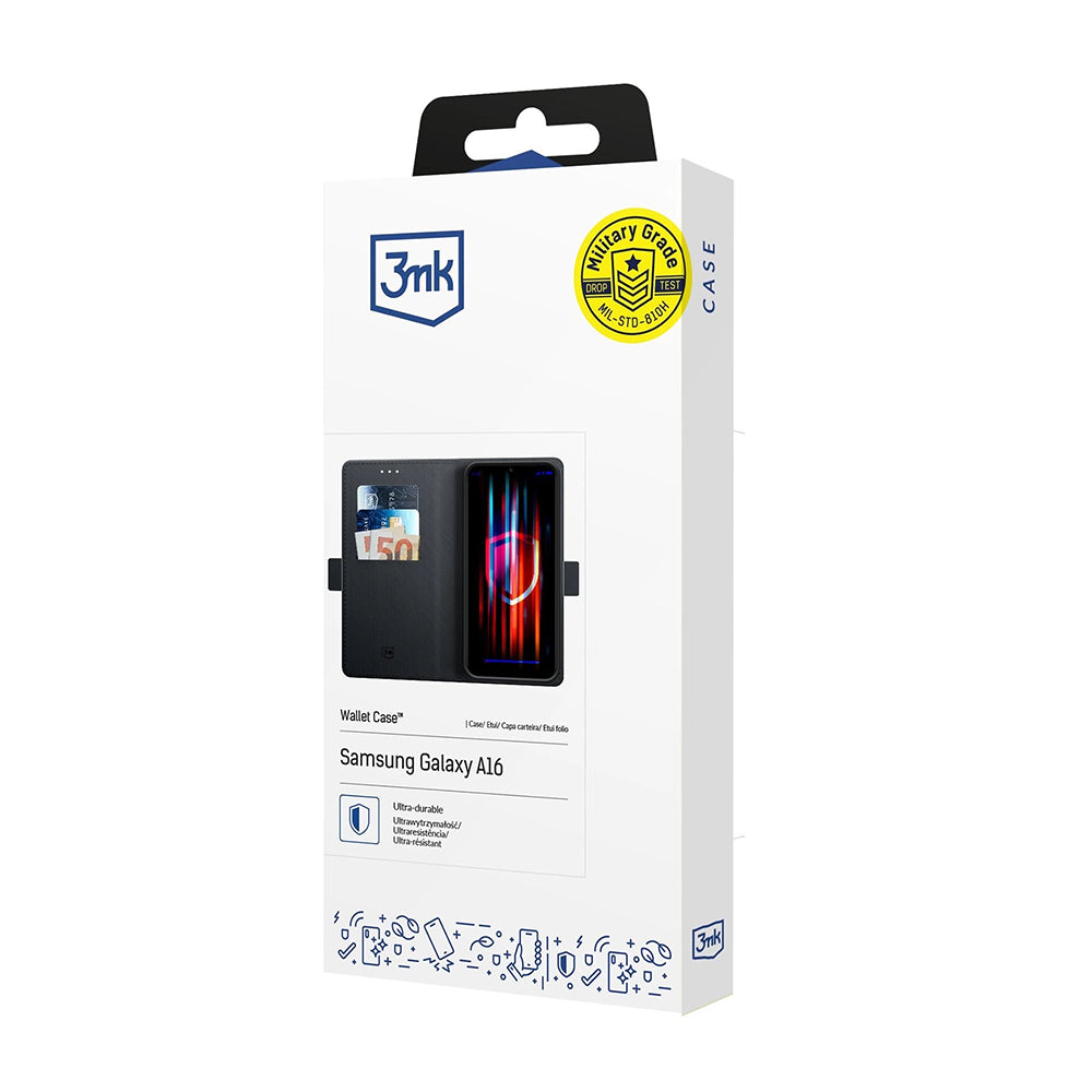 Funda para Samsung Galaxy A16 5G A166 / A16 4G A165, 3MK, Cartera, Negra