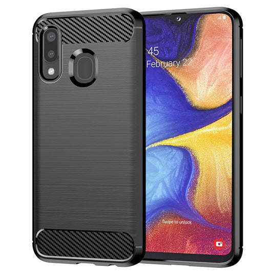 Funda para Samsung Galaxy A20e A202, Techsuit, Carbono, Negra