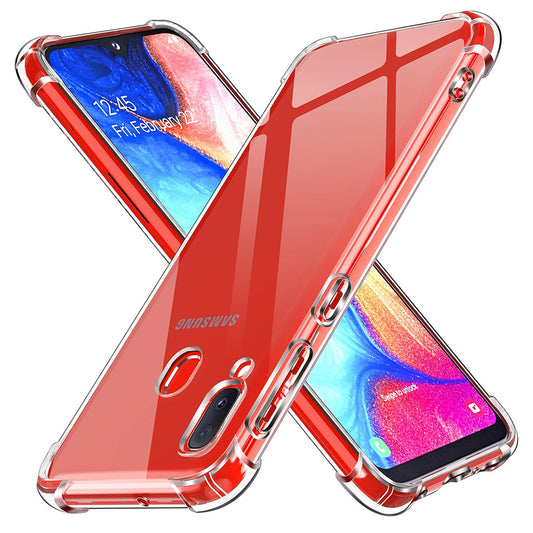 Funda para Samsung Galaxy A20e A202, Techsuit, Antigolpes Transparente, Transparente