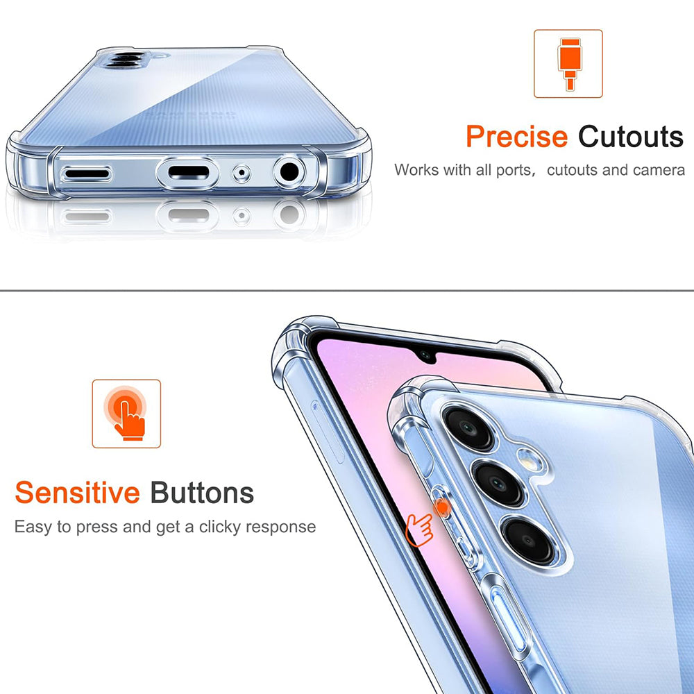 Funda para Samsung Galaxy A25 A256, Techsuit, Antigolpes Transparente, Transparente