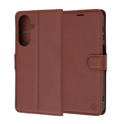 Funda para Samsung Galaxy A27 5G, Techsuit, Leather Folio, Marrón
