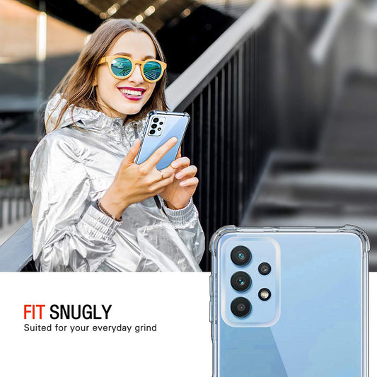 Funda para Samsung Galaxy A32 A325, Techsuit, Antigolpes Transparente, Transparente