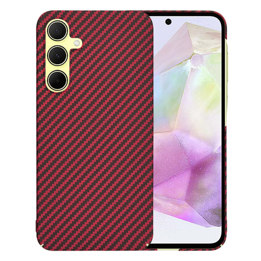 Funda para Samsung Galaxy A35 5G A356, Techsuit, Carbonite FiberShell, Roja