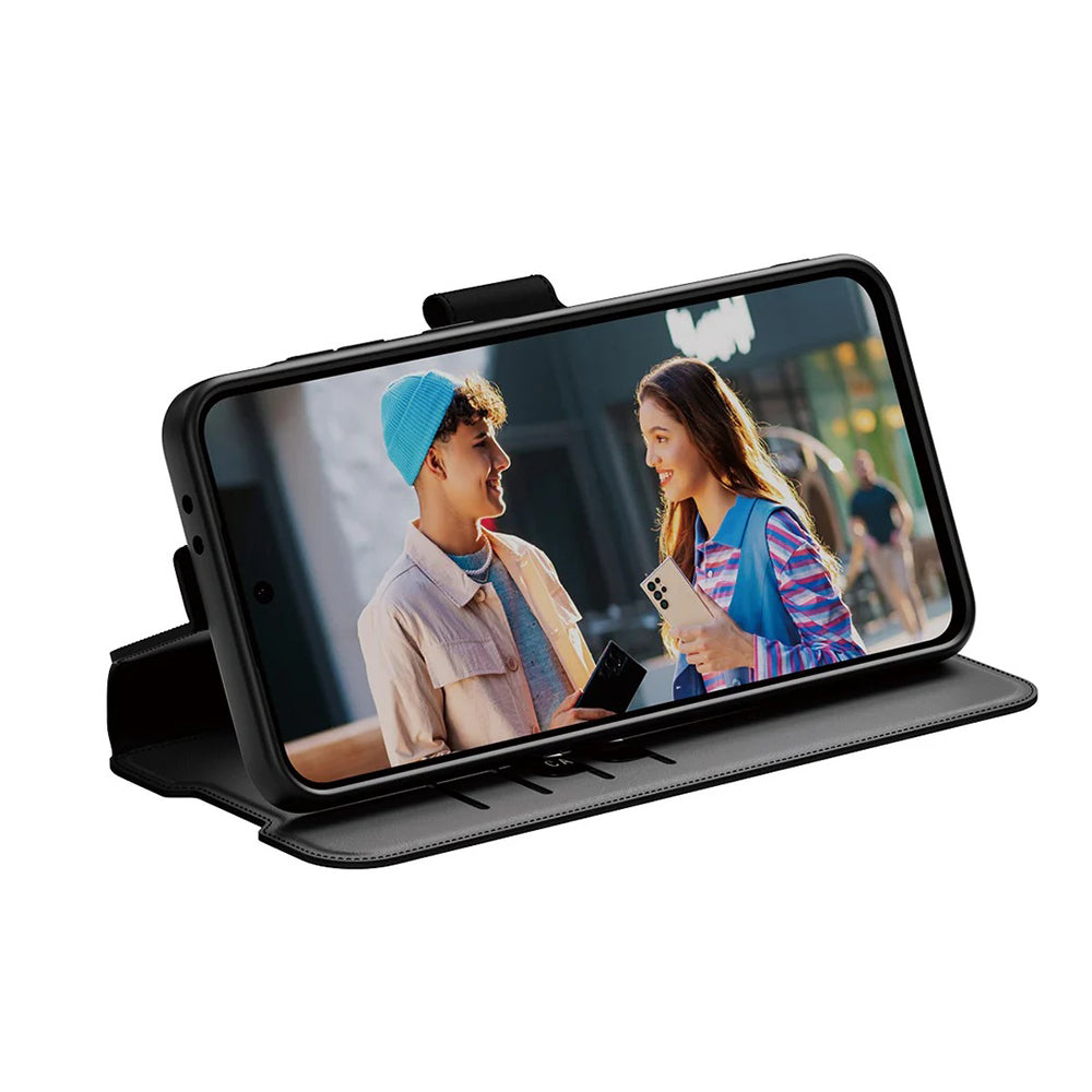 Funda para Samsung Galaxy A36 A366, PanzerGlass, con característica de soporte tipo cartera, Negra