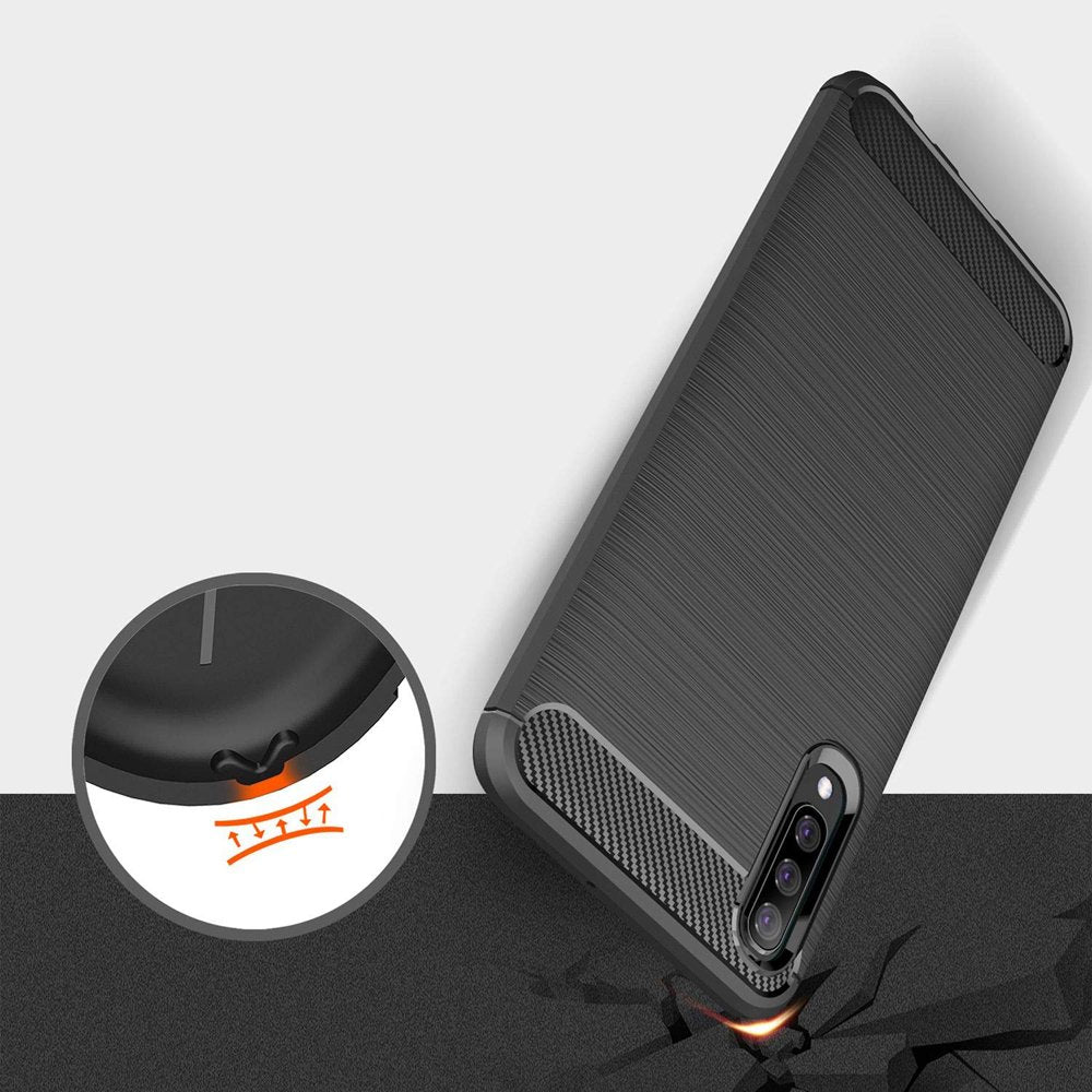 Funda para Samsung Galaxy A50s A507 / A30s A307 / A50 A505, Techsuit, Carbono, Negra