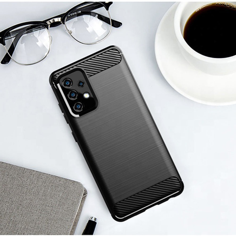 Funda para Samsung Galaxy A52s 5G A528 / A52 5G A526 / A52 A525, Techsuit, Carbono, Negra